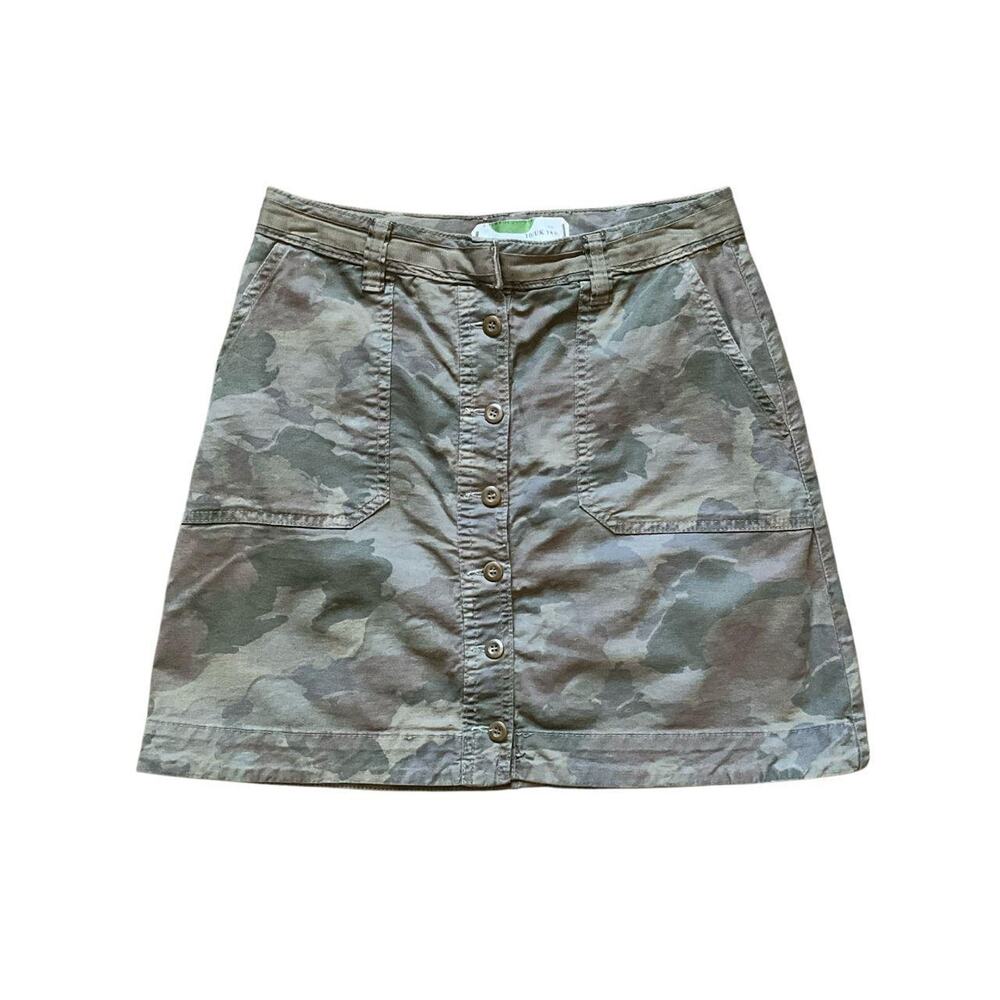 Anthropologie Khaki Green Camo Skirt: 90s, Y2K